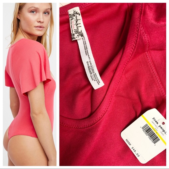 FREE PEOPLE BYRON RUFFLE SLEEVE BODYSUIT - Picture 3 of 3